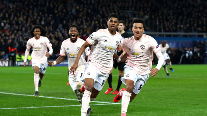 Man United đánh bại PSG và vào Tứ kết Champions League năm 2018. Ảnh: Dailymail.