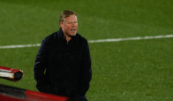 HLV Ronald Koeman bực tức sau trận đấu với Real Madrid. Ảnh: Dailymail.