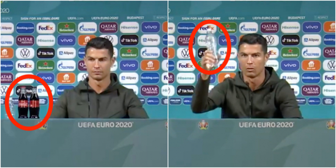 coca-015117_560.jpeg Hành động của Cristiano Ronaldo đã bị cấm ở EURO 2020. Ảnh: Telegraph.