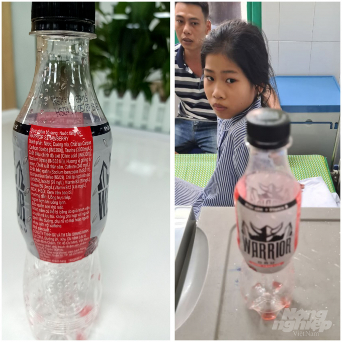 dd0d1d4d7acf8091d9de-171318_729.jpeg Chai nước ngọt mà phụ huynh học sinh giữ và chụp lại. Ảnh: Gia đình cung cấp.