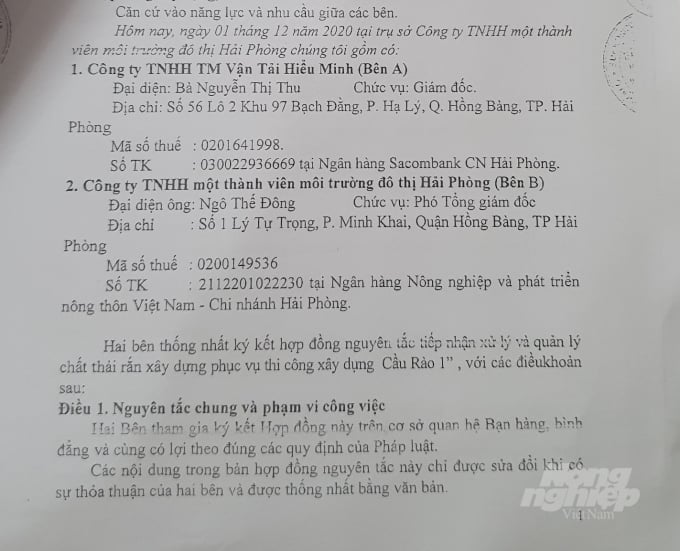bai-3-cam-ket-mot-dang-thuc-hien-mot-neo-174122_590.jpg Lãnh đạo Công ty Môi trường Đô thị Hải Phòng xác nhận Công ty Hiểu Minh chưa chở xe chất thải rắn nào của dự án Cầu Rào 1 về đơn vị này để đổ hoặc xử lý. Ảnh: Tiến Thành.