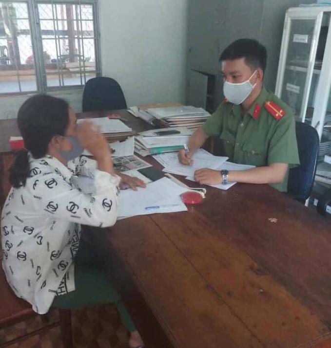 Bà C. bị công an mời lên làm việc. Ảnh: CA CPR.
