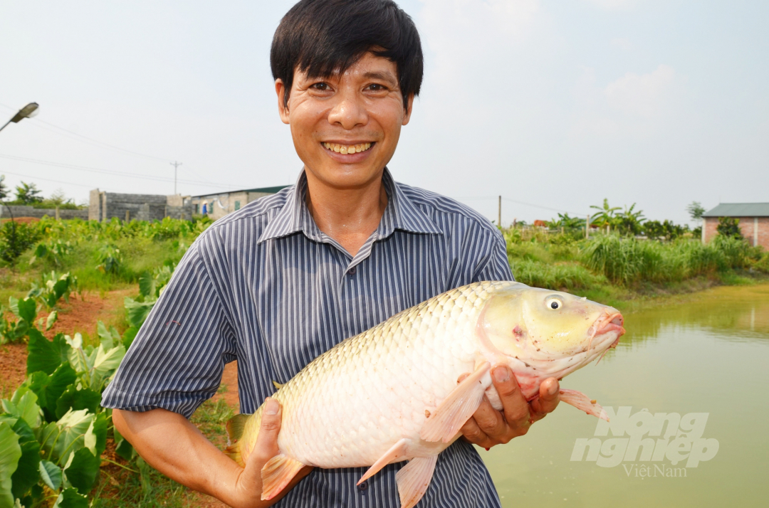 Niềm vui của một nông dân ngoại thành Hà Nội. Ảnh: Dương Đình Tường.
