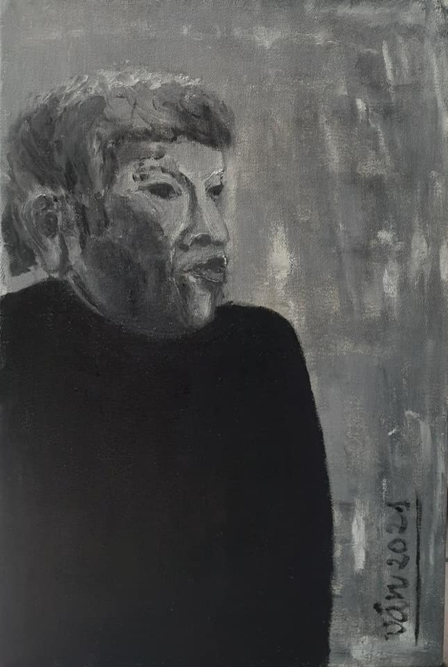 1-nguyen-huy-thiep-122511_977.jpg Nữ sĩ Giáng Vân vẽ nhà văn Nguyễn Huy Thiệp.