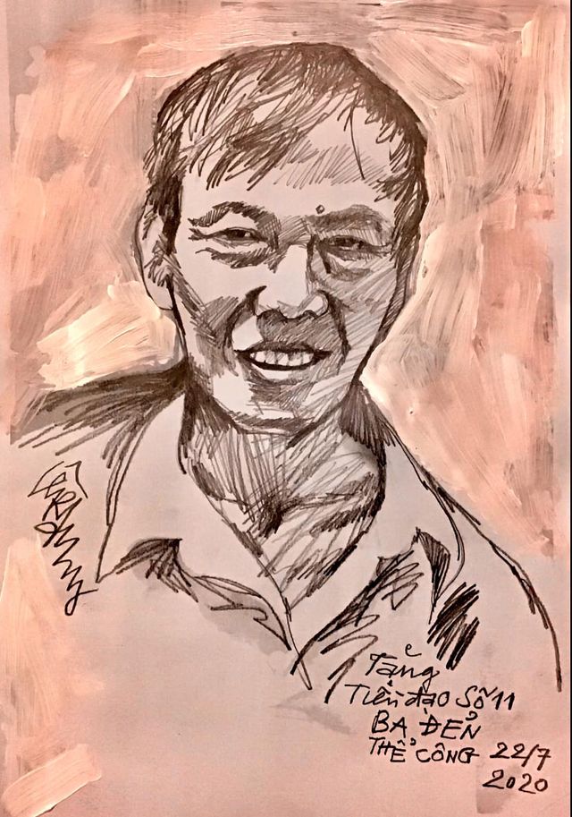 271996170_2858549301036675_4012126289213740010_n-154633_583.jpg Danh thủ Ba Đẻn - Nguyễn Thế Anh qua nét vẽ của họa sĩ Lê Trí Dũng.