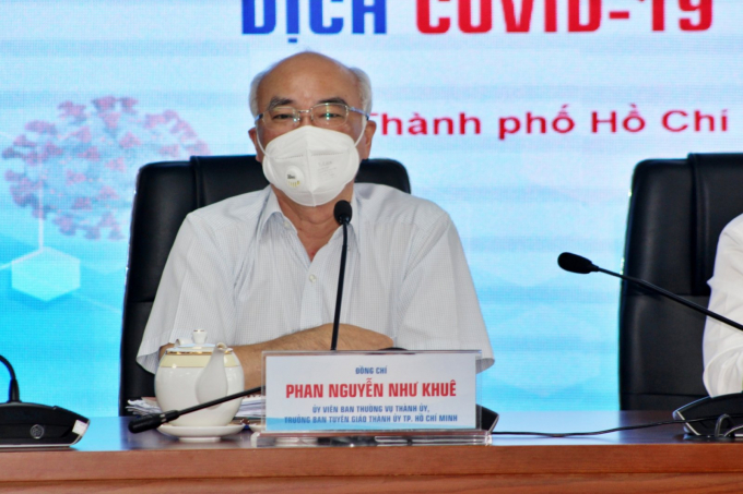z2697487130067_bf82f01bc4fe95bd104f3323676de9d1-121829_507.jpg Ông Phan Nguyễn Như Khuê, Trưởng ban Tuyên giáo Thành ủy TP.HCM: 'Không có chuyện lockdown, đóng cửa TP'. Ảnh: Nguyễn Thuỷ.