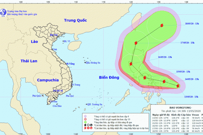 bao-vongfong-183433_768.gif Cần theo dõi chặt chẽ, đề phòng bão Vongfong đổi hướng đi vào biển Đông. Ảnh: nchmf.gov.vn.