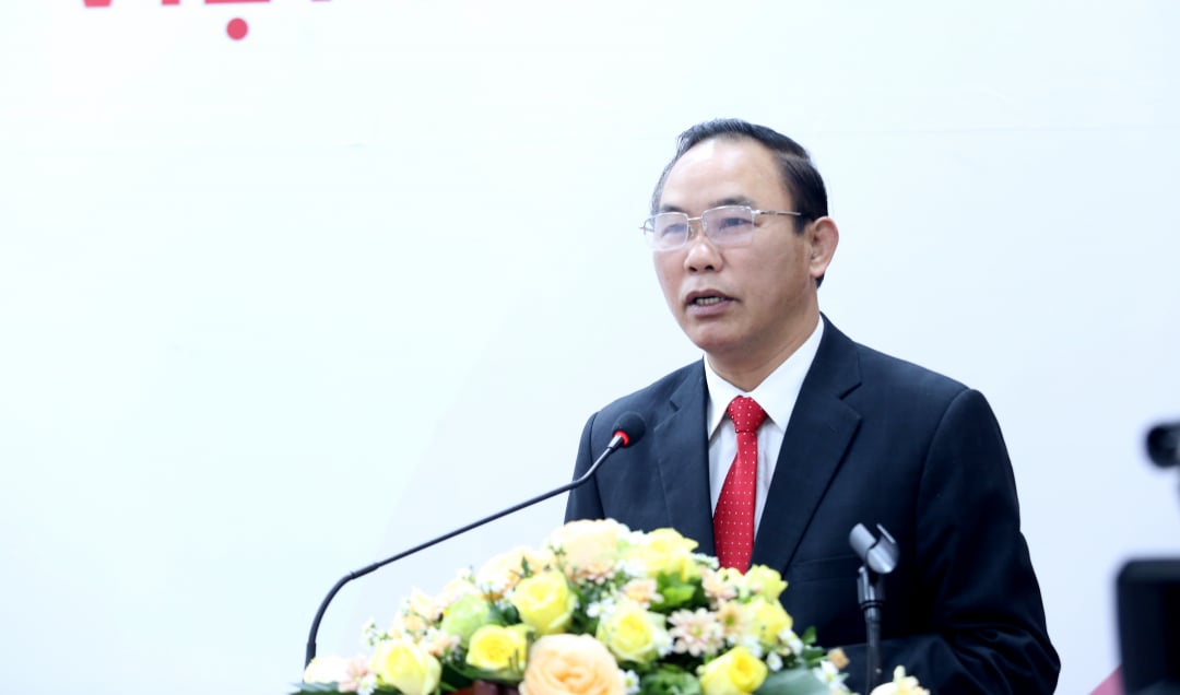 MARD Deputy Minister  Phung Duc Tien speaks at the workshop. Photo: Minh Phuc.