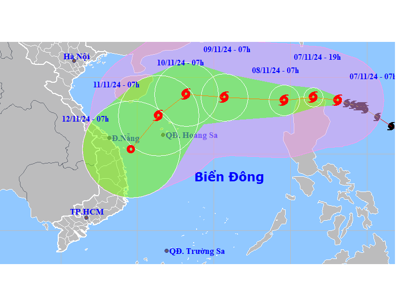 Siêu bão Yinxing giật trên cấp 17 hướng vào Biển Đông