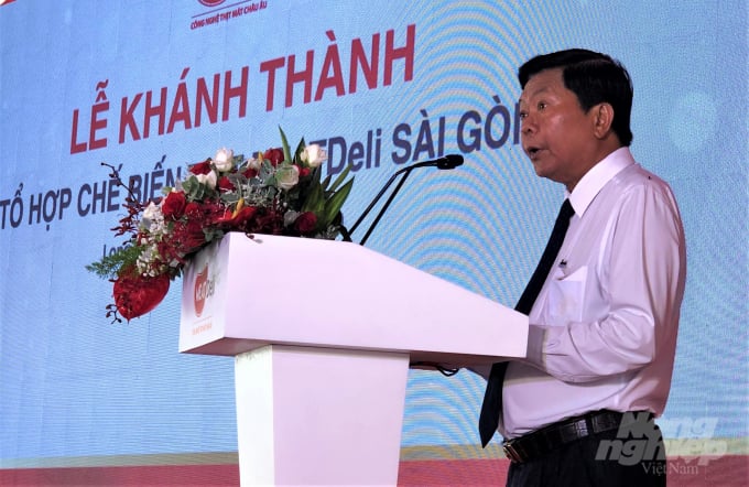 Ông Trần Văn Cần, Phó Bí thư Tỉnh ủy, Chủ tịch UBND tỉnh Long An, cho rằng, khánh thành dự án tổ hợp : chế biến thịt MEAT Deli Sài Gòn là sự kiện đặc biệt của tỉnh Long An. Ảnh: MS.