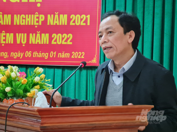 z3086893435733_2b0990a4d0550fccce7b3d048f0e1a58-192045_632.jpg Ông Hoảng Hải Lý, Giám đốc Sở NN-PTNT tỉnh Hà Giang phát biểu tại hội nghị. Ảnh: Đào Thanh.
