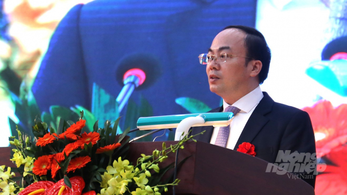 Chủ tịch UBND tỉnh Bắc Kạn Nguyễn Đăng Bình: 'Doanh nghiệp Bắc Kạn góp phần phát triển bền vững, toàn diện của địa phương'. Ảnh: Toán Nguyễn.