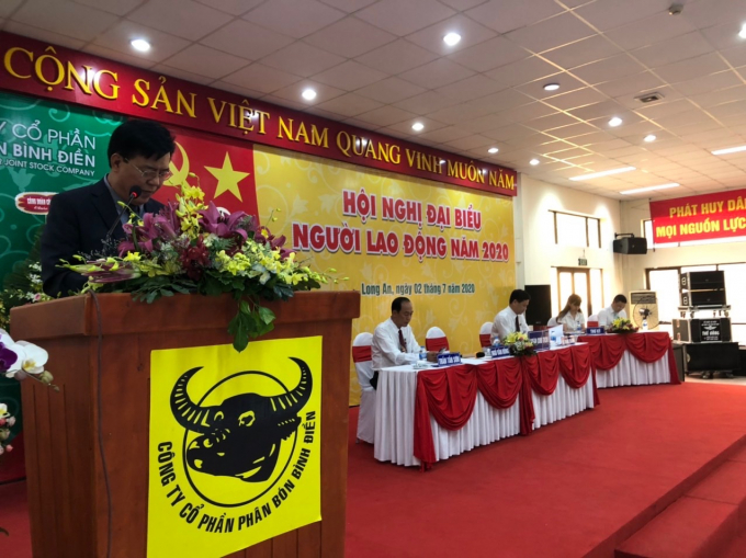 bd-154744_95.jpg Ông Ngô Văn Đông, Tổng giám đốc Công ty CP Phân bón Bình Điền phát biểu tại hội nghị. Ảnh: Đức Trung.