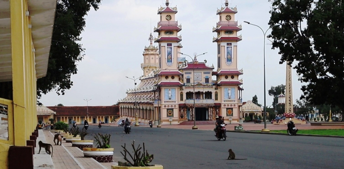 52e60fdd95466b183257-092110_310.jpg Khỉ dạo chơi bên trong nội ô Tòa thánh. Ảnh: CTV.