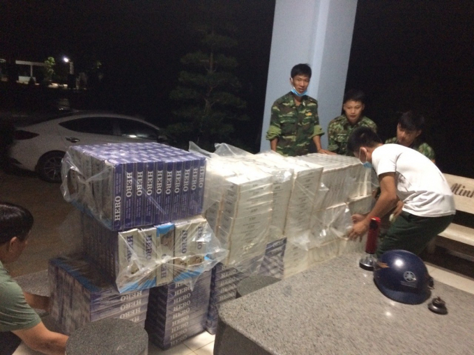 z2589818149707_c2693b12c66266afa3fb928666718b7b-112650_561.jpg Số tang vật thuốc lá điếu nhập lậu BĐBP Tây Ninh phát hiện, thu giữ. Ảnh: BPCC.