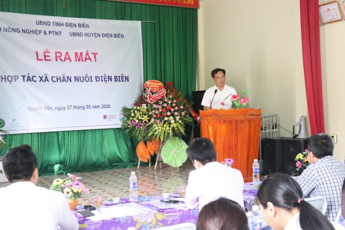 Ông Bùi Minh Hải - Giám đốc Sở NN-PTNT tỉnh Điện Biên phát biểu tại buổi lễ. Ảnh: Hùng Phạm.
