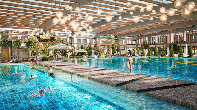 Hệ thống bể bơi nhiệt đới - một trong 88 tiện ích đặc quyền của TNR Stars Bỉm Sơn.