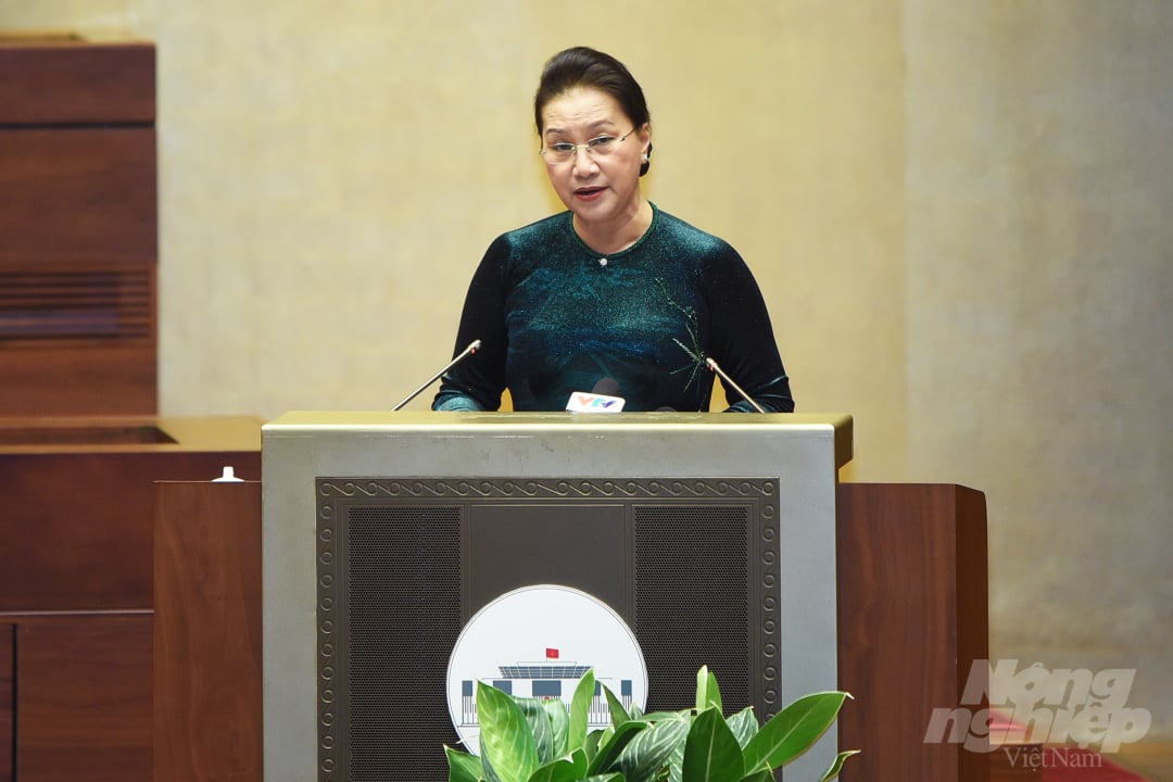 ahld-175933_20201209_524.jpg Chủ tịch Quốc hội Nguyễn Thị Kim Ngân phát biểu tại buổi gặp mặt. Ảnh: Tùng Đinh.