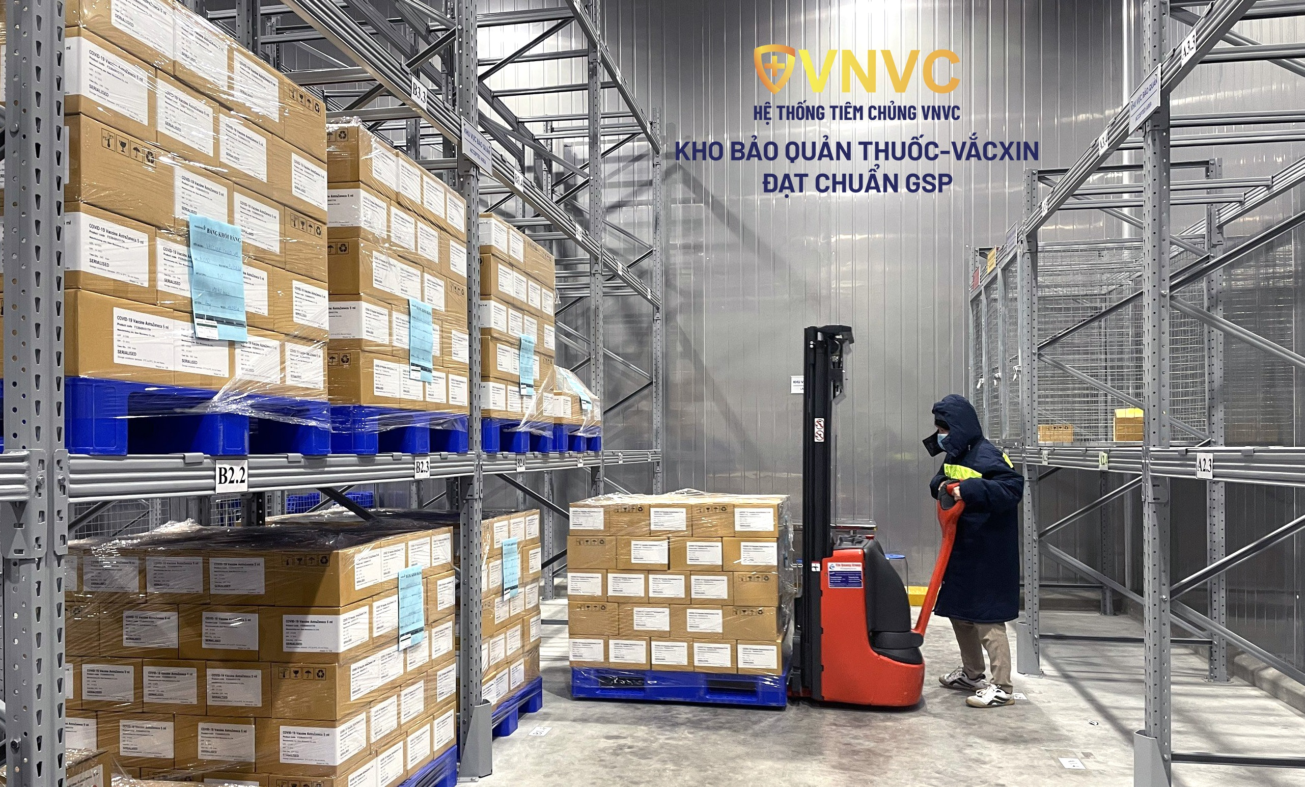 Vacxin được bảo quản trong kho lạnh của VNVC.