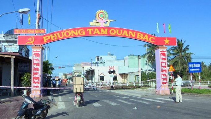Phường Tam Quan Bắc (TX Hoài Nhơn), nơi 2 trường hợp dương tính Covid-19 đầu tiên của tỉnh Bình Định cư ngụ. Ảnh: N.H.