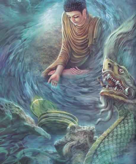 Dùng bát cháo sửa của Tu-xà-đề xong, Sa-môn Cồ-đàm thả bát xuống dòng sông Nairanjana (Ni-liên-thuyền) phát nguyện, rồi bắt đầu ngồi thiền định dưới gốc cây asvattha (bodhi, bồ đề) bên bờ sông.