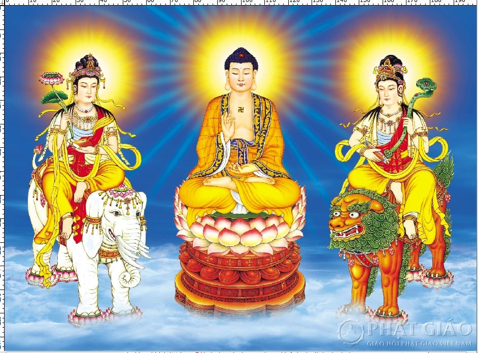 Samntabhadra biểu thị từ tâm và Phật pháp.