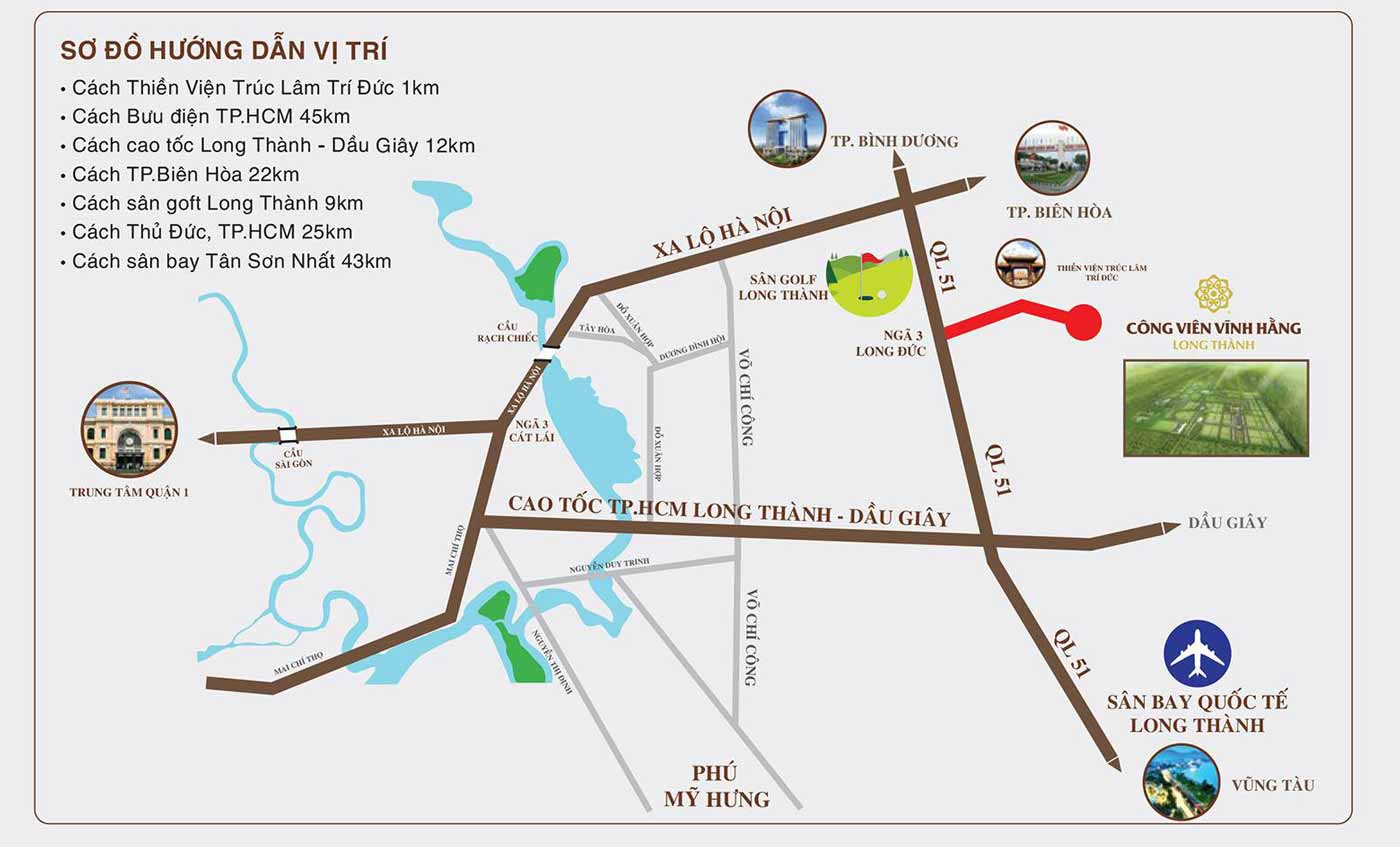 Công Viên Vĩnh Hằng Long Thành có vị trí giao thông thuận lợi.