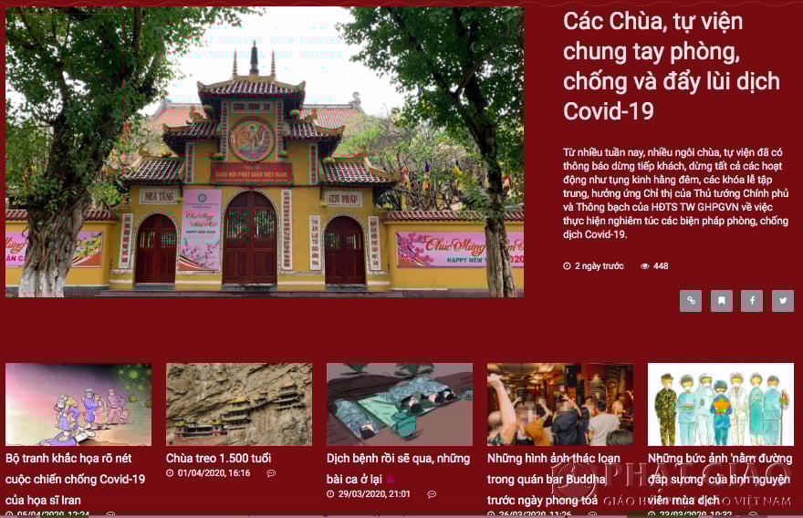 Giao diện trang Multimedia trên Phatgiao.org.vn