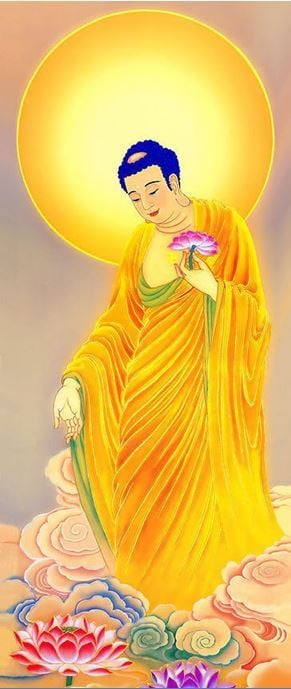 Phật thì hiệu là: A Di Đà Như Lai sinh sống lâu vô nằm trong, tiếp dẫn vô lượng bọn chúng sinh trong số trái đất về cơ, rồi giáo hóa mang đến trở thành Phật đạo toàn bộ.