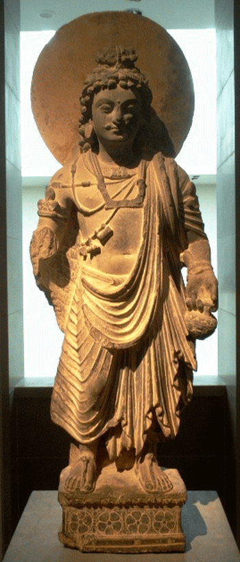 Tượng Di Lặc Nghệ thuật Gandhara thế kỷ thứ 2 (Tây bắc Ấn Độ xưa).
