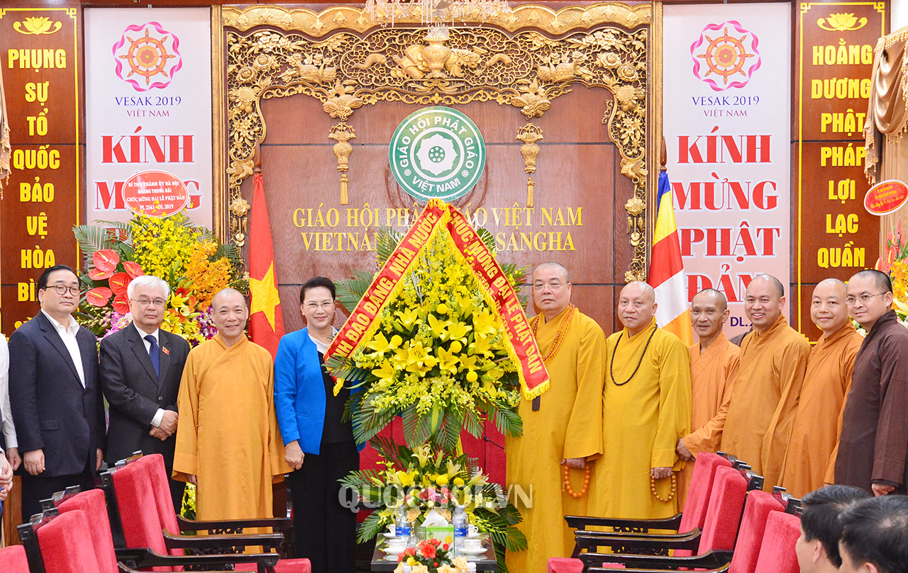 Chủ tịch Quốc hội Nguyễn Thị Kim Ngân chúc mừng Giáo hội Phật giáo Việt Nam nhân dịp đại lễ Phật đản 2019.
