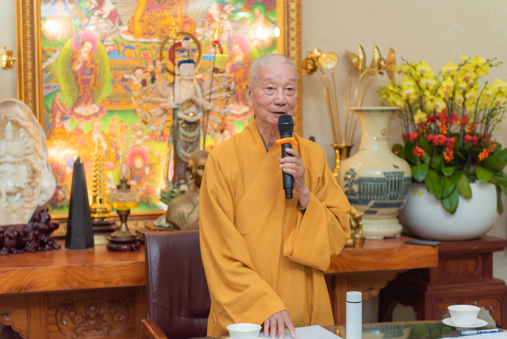Trưởng lão Hòa thượng Thích Trí Quảng phát biểu.