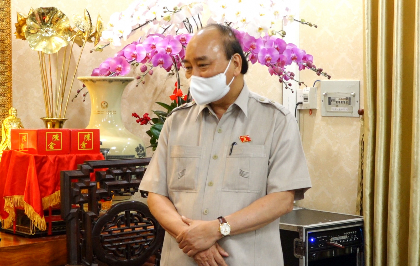 Chủ tịch nước Nguyễn Xuân Phúc phát biểu tại buổi thăm.