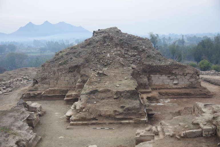 Di tích bảo tháp Phật giáo vừa được phát lộ tại Pakistan có niên đại 1.800 năm về trước