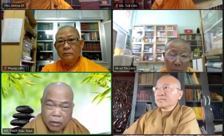chư tôn đức tham dự phiên họp trực tuyến chiều nay.