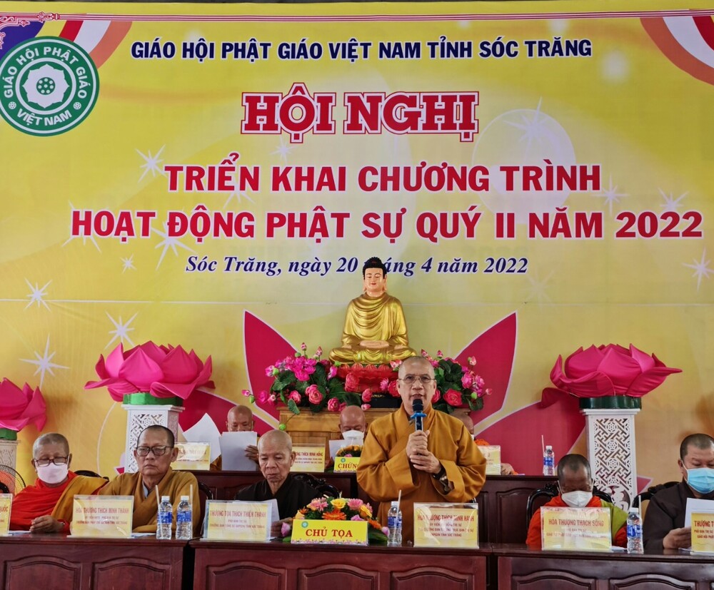 HT.Thích Minh Hạnh – UV HĐTS, Phó trưởng Ban Thường trực BTS Phật giáo tỉnh phát biểu khai mạc Hội nghị