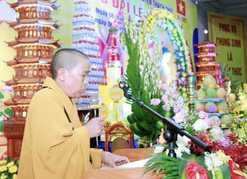 Hòa thượng Thích Thanh Chính đã tuyên đọc Thông điệp Đại lễ Phật đản Phật lịch 2566 của Đức Trưởng lão Hòa thượng Thích Trí Quảng, Quyền Pháp chủ GHPGVN
