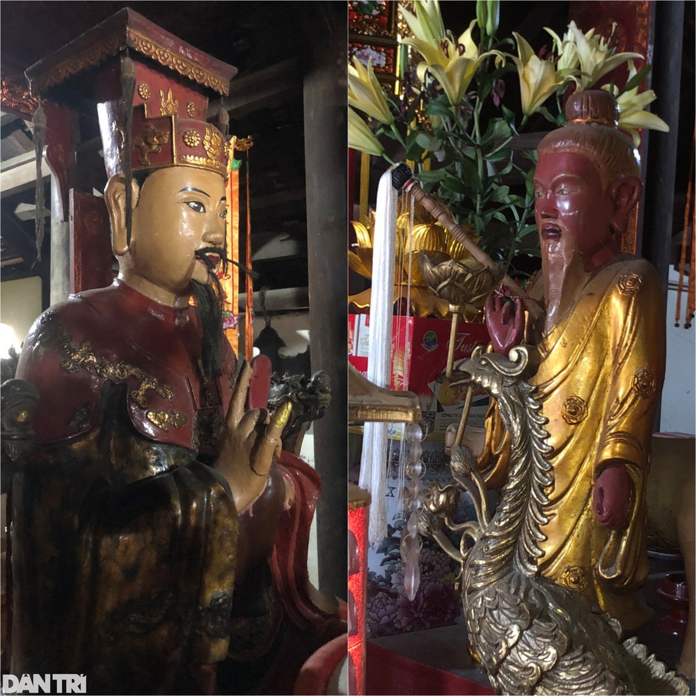 Trong chùa Mui còn có tượng Ngọc Hoàng Thượng Đế (ảnh trái) và tượng Thái Thượng Lão Quân cầm cây phất trần trên tay.