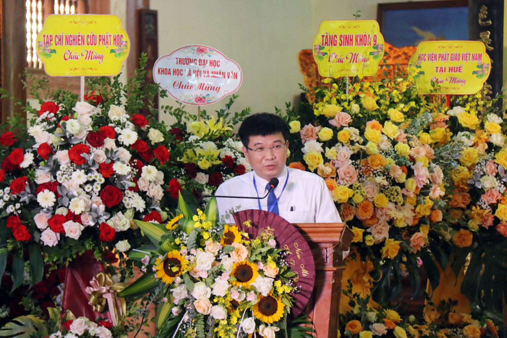Ông Lê Minh Khánh - Vụ trưởng Vụ Phật giáo - Ban Tôn giáo Chính phủ phát biếu chào mừng.