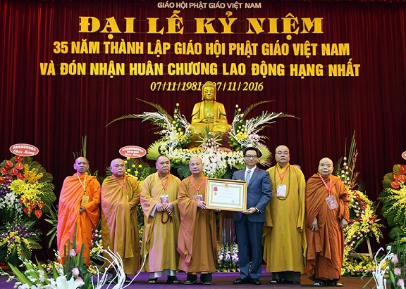 Giáo hội Phật giáo Việt Nam vinh dự nhận Huân chương Lao động Hạng Nhất năm 2016