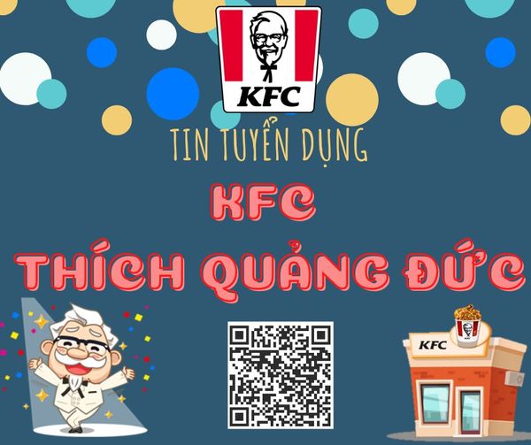 Từ banner tuyển dụng của chuỗi cửa hàng KFC.