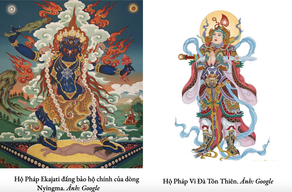 Hộ Pháp Ekajati đấng bảo hộ chính của dòng Nyingma và Hộ Pháp Vi Đà Tôn Thiên. Ảnh: Google