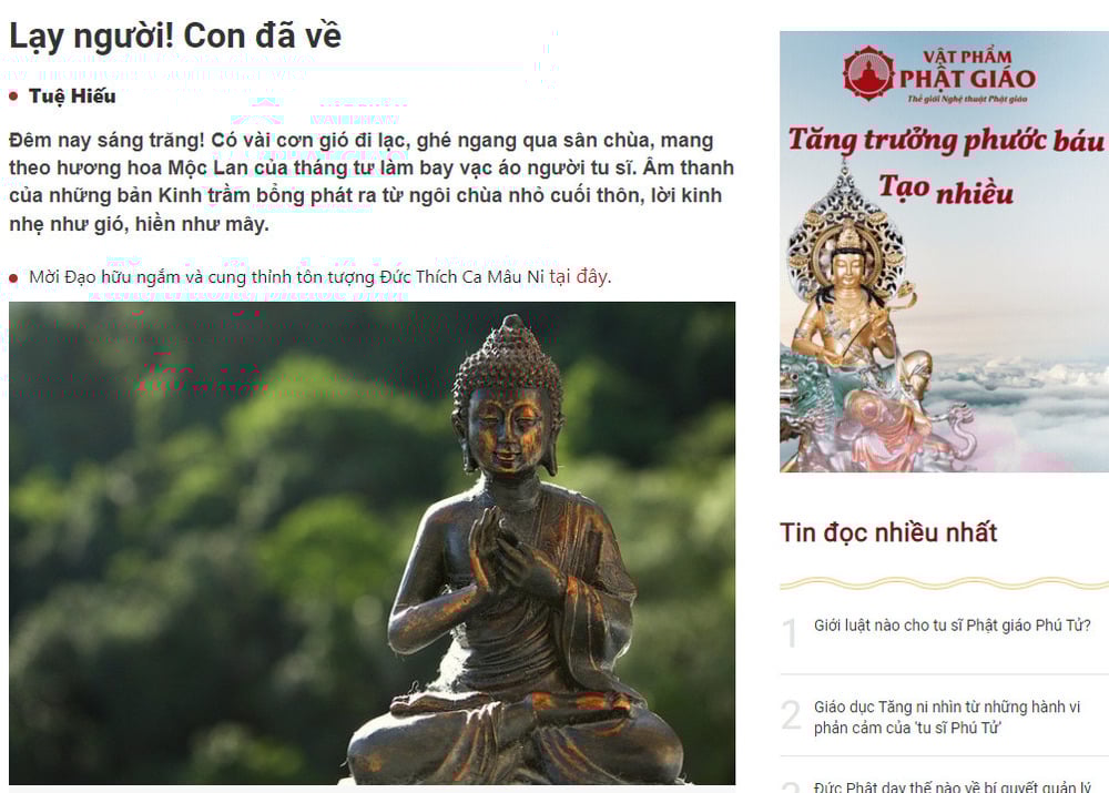 Bài viết Lạy người! Con đã về của tác giả Dương Thị Kim Yến.