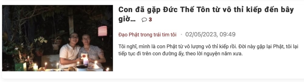 Bài viết 'Con đã gặp Đức Thế Tôn từ vô thỉ kiếp đến bây giờ...'