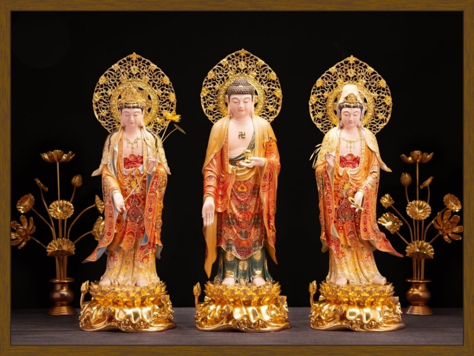 Hình ảnh Tây Phương Tam Thánh đẹp chất lượng cao  Niệm Phật