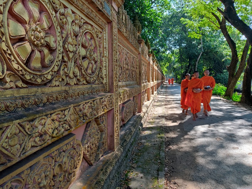 Chùa Nodol không chỉ là điểm thờ tự, tín ngưỡng mà còn là nơi học tập, giáo dục đạo đức, bảo tồn văn hóa nghệ thuật truyền thống của người Khmer tại Trà Vinh (ảnh Nguyễn Thuận).