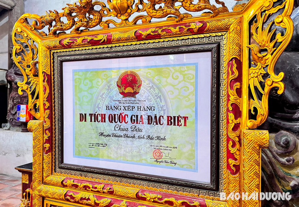 Chùa Dâu được công nhận Di tích quốc gia đặc biệt năm 2013.