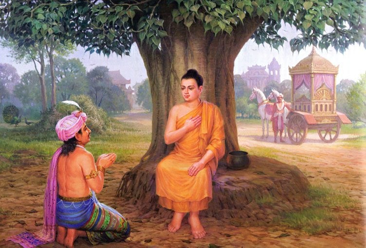 Người đàn ông tìm đến thỉnh giáo Đức Phật và nhận ra tỗi lỗi. Ảnh minh họa