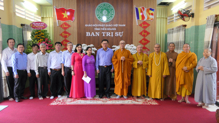 Tiền Giang: Lãnh đạo tỉnh chúc tết Ban Trị sự Phật giáo nhân dịp xuân Quý Mão