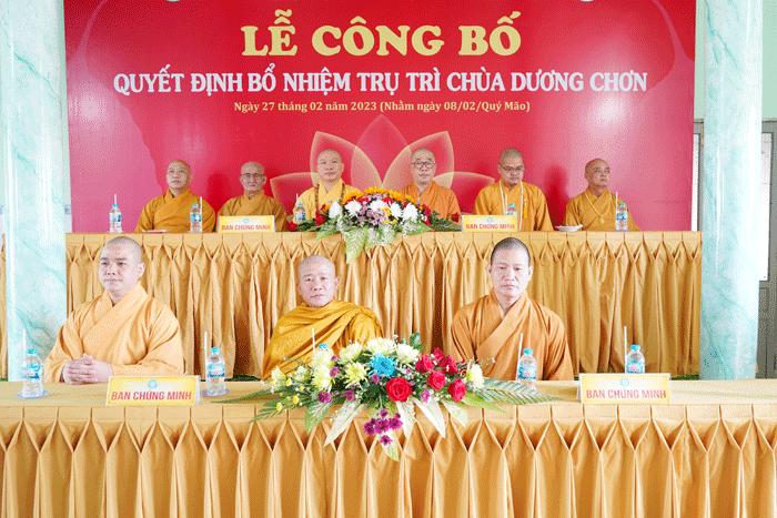Tiền Giang: Lễ công bố quyết định bổ nhiệm Trụ trì chùa Dương Chơn